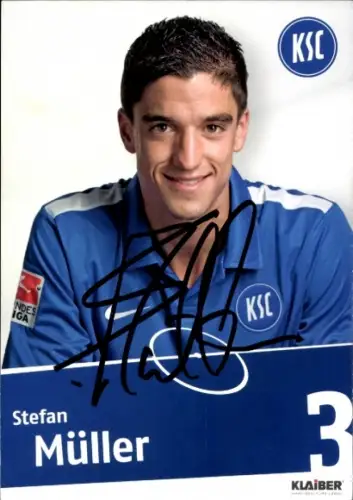 Autogrammkarte Fußballer Stefan Müller, Karlsruher SC, Autogramm