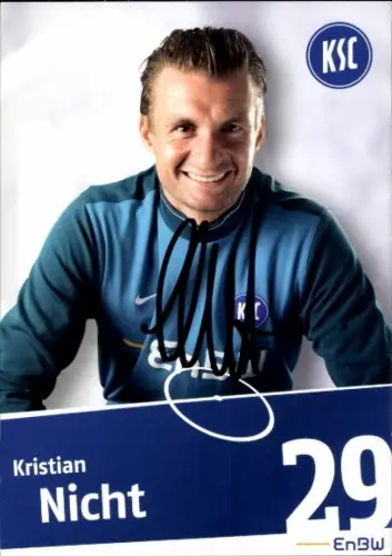 Autogrammkarte Fußballer Kristian Nicht, Karlsruher SC, Autogramm
