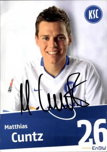 Autogrammkarte Fußballer Matthias Cuntz, Karlsruher SC, Autogramm