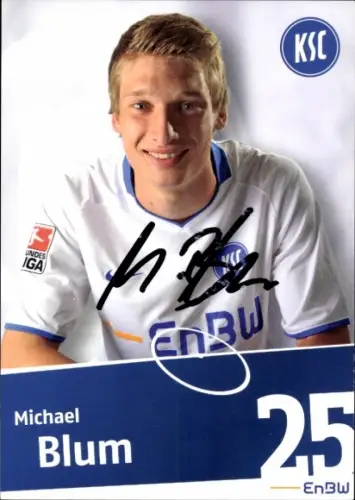 Autogrammkarte Fußballer Michael Blum, Karlsruher SC, Autogramm
