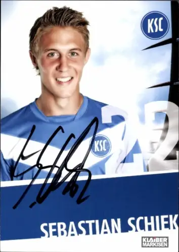 Autogrammkarte Fußballer Sebastian Schiek, Karlsruher SC, Autogramm