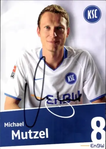 Autogrammkarte Fußballer Michael Mutzel, Karlsruher SC, Autogramm