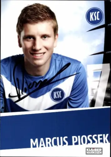 Autogrammkarte Fußballer Marcus Piossek, Karlsruher SC, Autogramm