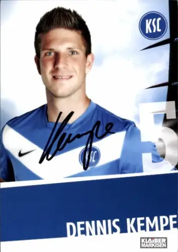Autogrammkarte Fußballer Dennis Kempe, Karlsruher SC, Autogramm