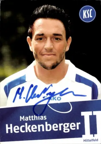 Autogrammkarte Fußballer Matthias Heckenberger, Karlsruher SC, Autogramm