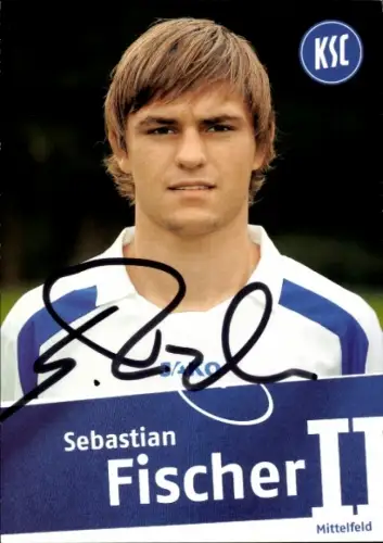 Autogrammkarte Fußballer Sebastian Fischer, Karlsruher SC, Autogramm