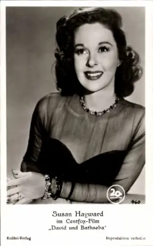 Ak Schauspielerin Susan Hayward in David und Bathseba, Portrait