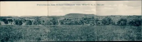 Klapp Ak Wœrth sur Sauer Woerth Wörth an der Sauer Elsass Bas Rhin, Schlachtfeld, Panorama