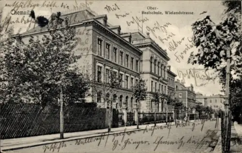 Ak Chemnitz in Sachsen, Ober-Realschule, Wielandstraße