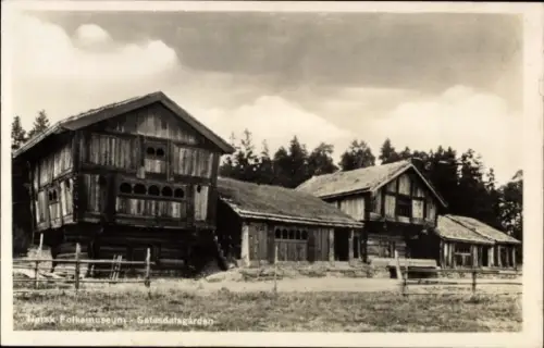 Ak Norwegen, Norsk Folkemuseum, Setesdalsgarden, Holzhäuser
