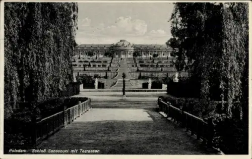Ak Potsdam Sanssouci, Schloss Sanssouci, Terrassen,  Olympische Spiele 1936