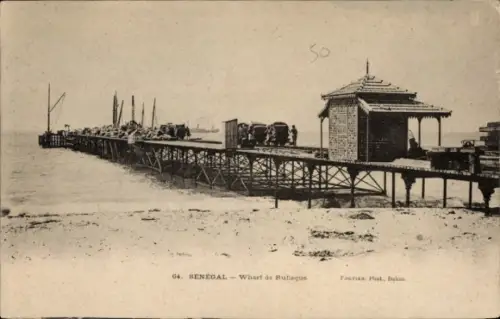 Ak Rufisque Senegal, Pier, Boote, Wasser, Senegal, Rufisque