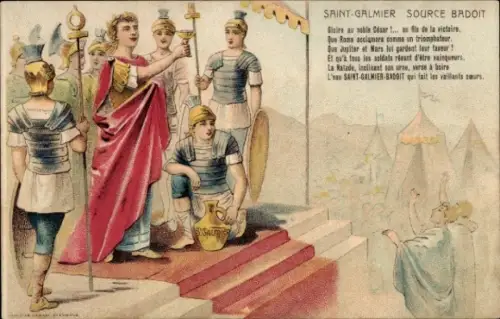 Ak Saint Galmier Loire, Source Badoit, Reklame, Gloire a noble Cesar