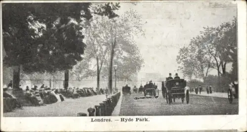 Ak London England, Hyde Park, Kutschen