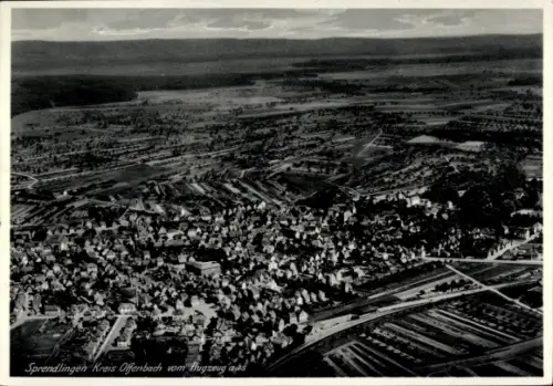 Ak Sprendlingen Dreieich Hessen, Luftaufnahme von  Kreis Offenbach, Landschaft, Häuser, Felder