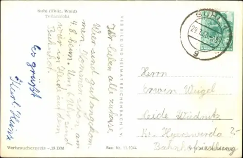 Ak Suhl in Thüringen, Teilansicht