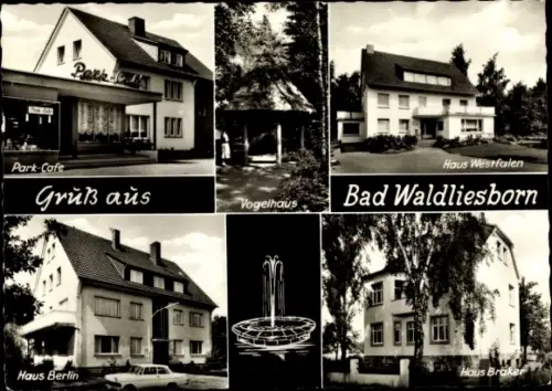 Ak Bad Waldliesborn Lippstadt Nordrhein Westfalen, Parkcafé, Häuser Westfalen, Berlin, Bräker