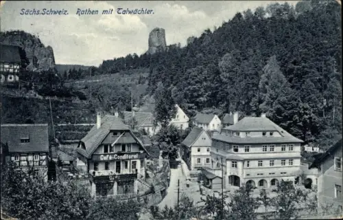 Ak Rathen an der Elbe Sächsische Schweiz, schöne Detailansicht