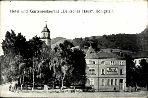 Ak Königstein an der Elbe Sächsische Schweiz, Hotel, Gartenrestaurant Deutsches Haus