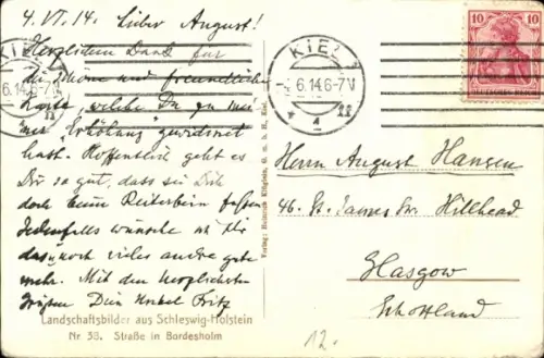 Ak Bordesholm in Holstein, Straße, Wohnhäuser