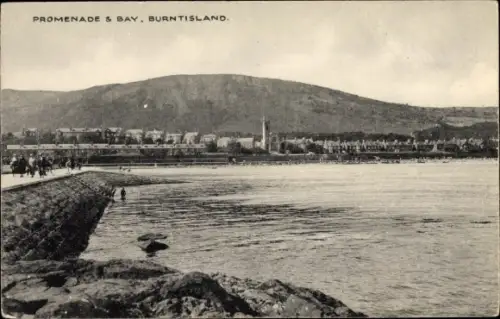Ak Burntisland Schottland, Promenade, Bay