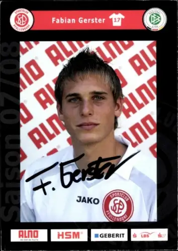 Autogrammkarte Fußballer Fabian Gerster, SC Pfullendorf, Autogramm