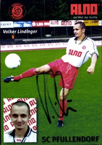 Autogrammkarte Fußballer Volker Lindinger, SC Pfullendorf, Autogramm