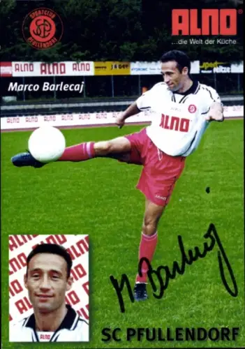Autogrammkarte Fußballer Marco Barlecaj, SC Pfullendorf, Autogramm