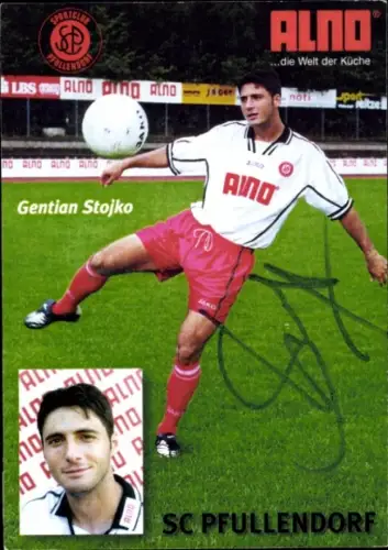 Autogrammkarte Fußballer Gentian Stojko, SC Pfullendorf, Autogramm