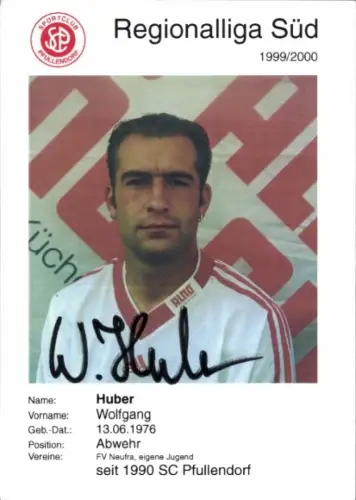 Autogrammkarte Fußballer Wolfgang Huber, SC Pfullendorf, Autogramm