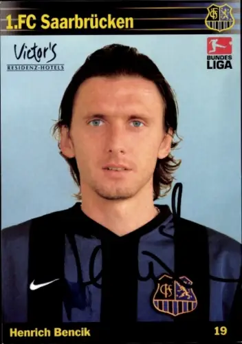 Autogrammkarte Fußballer Henrich Bencik, 1. FC Saarbrücken, Autogramm