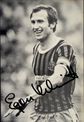 Autogrammkarte Fußballer Egon Schmitt, 1. FC Saarbrücken, Autogramm