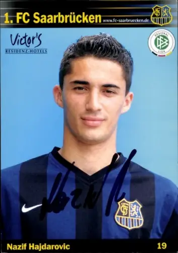 Autogrammkarte Fußballer Nazif Hajdarovic, 1. FC Saarbrücken, Autogramm
