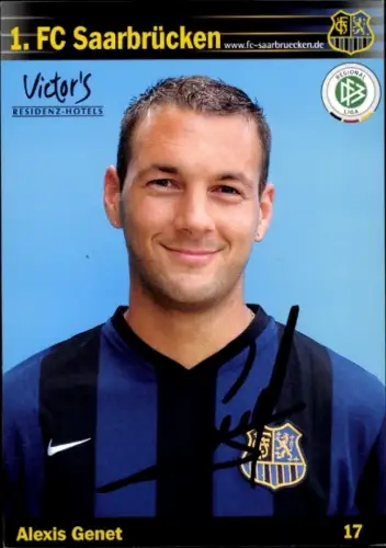 Autogrammkarte Fußballer Alexis Genet, 1. FC Saarbrücken, Autogramm