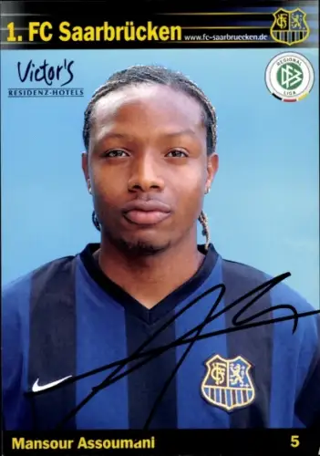 Autogrammkarte Fußballer Mansour Assoumani, 1. FC Saarbrücken, Autogramm