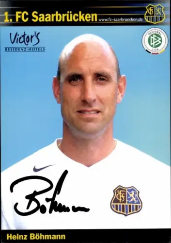 Autogrammkarte Torwarttrainer Heinz Böhmann, 1. FC Saarbrücken, Autogramm