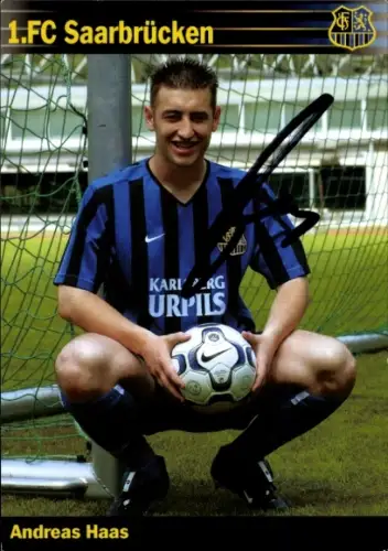 Autogrammkarte Fußballer Andreas Haas, 1. FC Saarbrücken, Autogramm