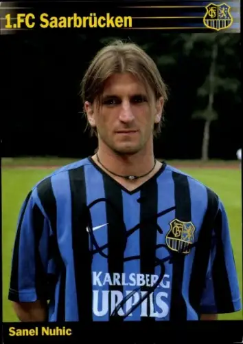 Autogrammkarte Fußballer Sanel Nuhic, 1. FC Saarbrücken, Autogramm