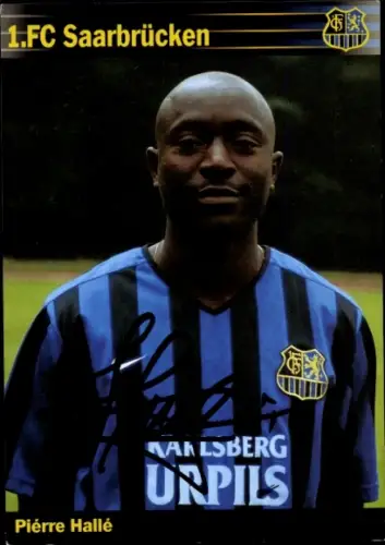 Autogrammkarte Fußballer Piérre Hallé, 1. FC Saarbrücken, Autogramm