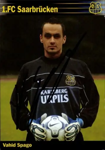 Autogrammkarte Fußballer Vahid Spago, 1. FC Saarbrücken, Autogramm