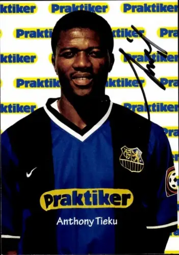 Autogrammkarte Fußballer Anthony Tieku, 1. FC Saarbrücken, Autogramm