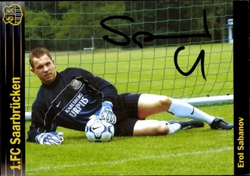 Autogrammkarte Fußballer Erol Sabanov, 1. FC Saarbrücken, Autogramm