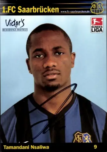Autogrammkarte Fußballer Tamandani Nsaliwa, 1. FC Saarbrücken, Autogramm