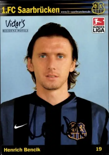 Autogrammkarte Fußballer Henrich Bencik, 1. FC Saarbrücken, Autogramm