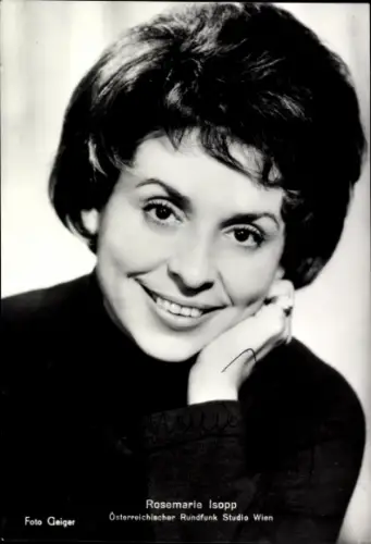 Ak Radiomoderatorin Rosemarie Isopp, Portrait, Autogramm