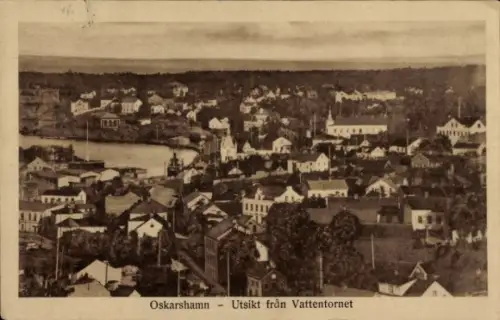 Ak Oskarshamn Schweden, Utsikt från Vattentornet