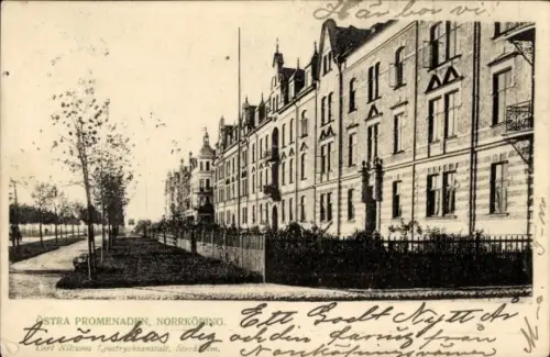 Ak Norrköping Schweden, Östra-Promenaden