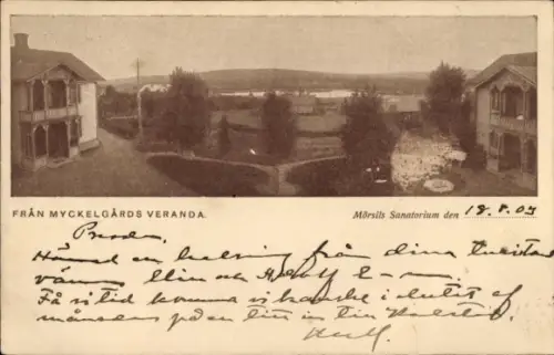 Ak Schweden, Mörsils-Sanatorium, Myckelgards Veranda