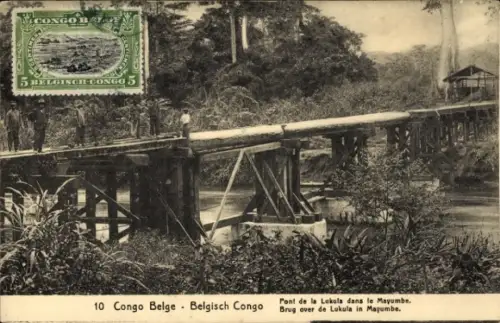 Ganzsachen CPA Mayumbe Mayombe DR Kongo Zaire, Pont de la Lukula