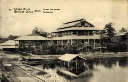 Ganzsachen Ak Boma DR Kongo Zaire, Postamt